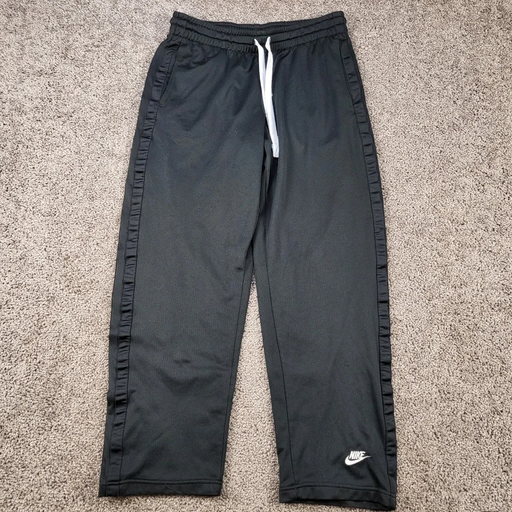Vintage Nike Mens Y2K Black Mesh Athletic‎ Track Pants Size Medium